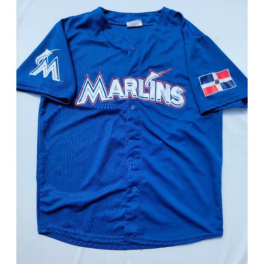 Marcell Ozuna #13 Miami Marlins Baseball Blue Jersey Size XL
